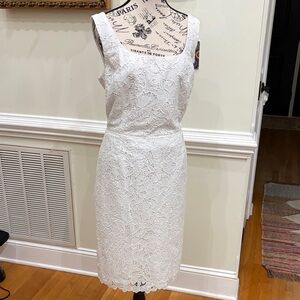 Brooks Brothers White Lace Midi Dress